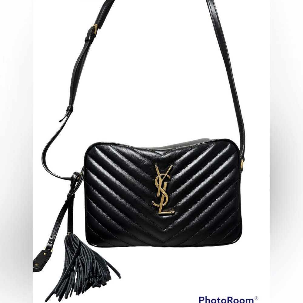 pre-loved Saint Laurent Lou Camera bag in black quilted leather (2019)